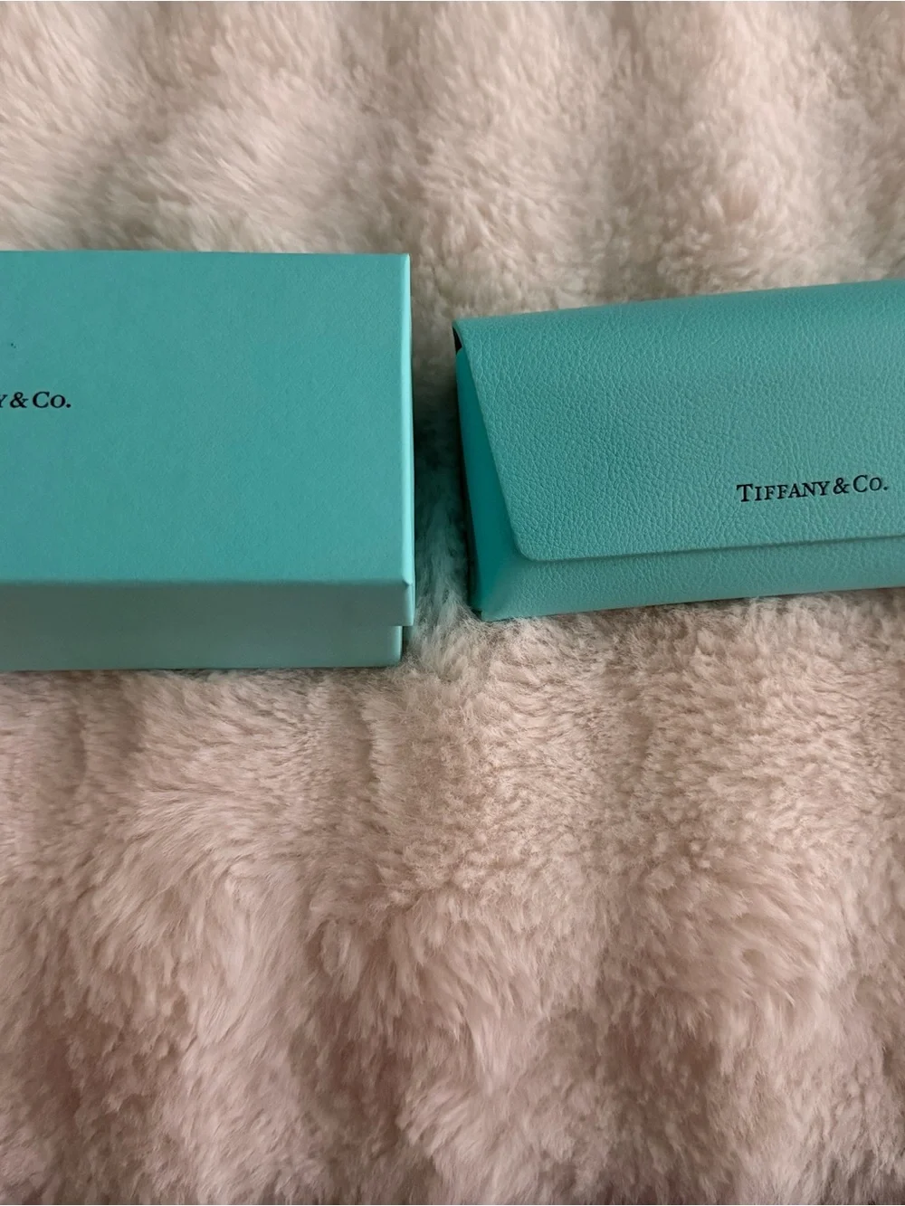 Tiffany & Co. accessory pouch for glasses or sunglasses. Comes with box.